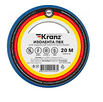 KRANZ (KR-09-2605) ИЗОЛЕНТА ПВХ 0.13Х15 ММ, 20 М, СИНЯЯ Изоляционная лента