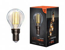 REXANT (604-121) Шарик GL45 7.5 Вт 600 Лм 2700K E14 прозрачная колба Лампа светодиодная