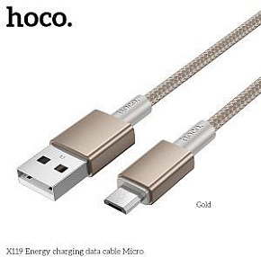 HOCO (6942007656016) X119m для micro USB , 1 м, Gold Кабель