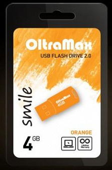 OLTRAMAX 4GB Smile USB2.0 оранжевый [OM 004GB Smile Or] USB флэш-накопитель