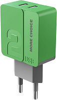 MORE CHOICE (4627151191904) NC46i СЗУ 2USB 2.4A для Apple 8-pin - 1м Green СЗУ