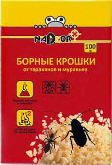 NADZOR Борные крошки от тараканов и муравьев, 100 гр. BOR123 Борные крошки от тараканов и муравьев