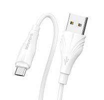 BOROFONE (6931474700438) BX18 USB (m)-microUSB (m) 1.0м - белый Кабель microUSB