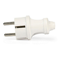 SMARTBUY (SBE-16-P01-w) Вилка прямая с заземлением белая 16А 250В Вилка