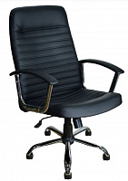ЯрКресло Кресло Кр60 ТГ ХРОМ ЭКО1 (экокожа черная) Кресло компьютерное