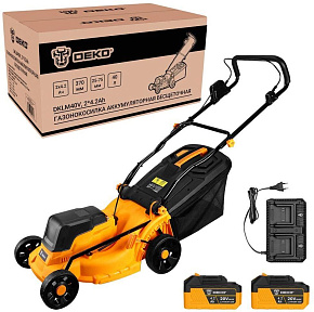 DEKO DKLM40V, 2х20В, 2x4.2Aч, двойное з/у, 370мм 083-2018 Газонокосилка аккумуляторная бесщеточная