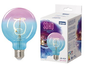 UNIEL (UL-00005892) LED-SF01-4W/SOHO/E27/CW BLUE/WINE GLS77TR Лампа декоративная светодиодная