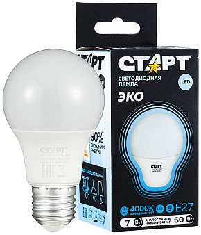 СТАРТ LEDGLSE27 7W 40 WS Лампа