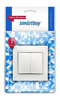 SMARTBUY (SBE-01w-10-SW2-1-c) Венера, 2-клавишный,белый выключатель