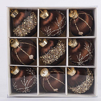 ВОЛШЕБНАЯ СТРАНА Набор шаров SYQB- 0124055, 9шт, 8см цвет коричневый (108512)