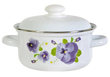 ЛЫСЬВА 1512АП2/4 Анютины глазки, эмал. 3,0л Кастрюля ЛЫСЬВА 1512АП2/4 Анютины глазки, эмал. 3,0л