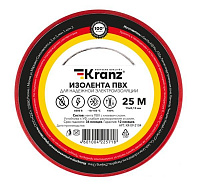 KRANZ (KR-09-2104) ИЗОЛЕНТА ПВХ 0.13Х15 ММ, 25 М, КРАСНАЯ Изоляционная лента