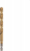 KRANZ (KR-91-5509) Сверло по металлу, 8мм, Р6М5, ТИТАН, шестигранный хвостовик (1 шт. в упаковке) DIN 338
