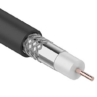 REXANT (01-2202) Кабель коаксиальный RG-6U, 75 ОМ, CCS/AL/AL, 64%, бух 100 м, черный Коаксиальный кабель
