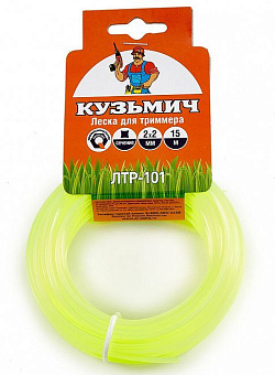 КУЗЬМИЧ ЛТР-101 Леска для триммера 2 мм, 15 м (квадрат) Леска