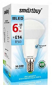 SMARTBUY (SBL-R50-06-40K-E14-A) 6W/4000/E14 Лампа светодиодная