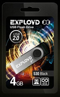 EXPLOYD 4GB 530 черный [EX004GB530-B] USB флэш-накопитель