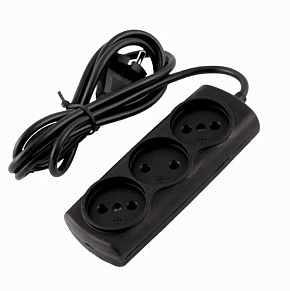 РАДИСТ (2723) б/з 1,5м, 3 розетки, черный Удлинитель
