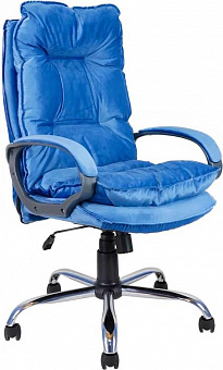 ЯРКРЕСЛА Кресло Кр85 ТГ СП ХРОМ HT46 (ткань голубая) КомпьютерноеОфисное кресло