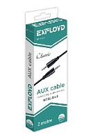 EXPLOYD EX-K-634 AUX Jack 3,5mm (M) - Jack 3,5mm (M) круглый стерео аудио 2M чёрный Classic Кабель