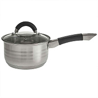 WEBBER BE-441/2 Ковш 2,1л со стекл.крышкой, 16*9,5 см, нерж.сталь, капсул. индукци. Дно Ковш