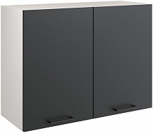 МЕБЕЛЬ-КОМПЛЕКС Шкаф навесной 80см с двумя дверцами Simple В800 Антрацит/ Белый (1 кор.) Кухонный модуль