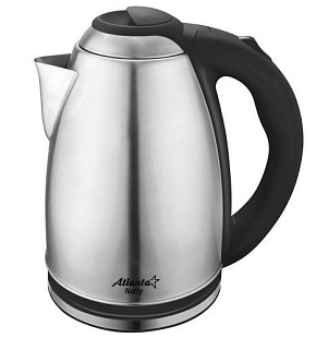 ATLANTA ATH-2434 (1,8л. металл) черный\серебристый Чайник