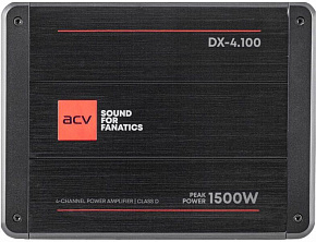 ACV Усилитель DX-4.100 V4 4*100Вт/4-3-2 канал/4-2 Ом/HPF/LPF/BP/BassBoost/High Input/D class