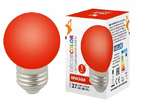 VOLPE (UL-00005646) LED-G45-1W/RED/E27/FR/С Лампа декоративная светодиодная
