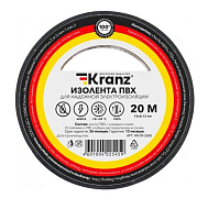 KRANZ (KR-09-2606) ИЗОЛЕНТА ПВХ 0.13Х15 ММ, 20 М, ЧЕРНАЯ Изоляционная лента