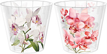 HOMVER для орхидей D160мм, 1,6л с дренажной вставкой с декором микс (бесцветный) 223605701/00 Горшок цветочный HOMVER для орхидей D160мм, 1,6л с дрена