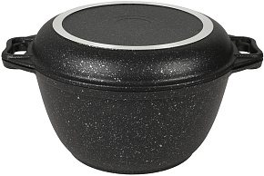 KUKMARA Кмт34а а/пр литой 3,0л кр/сковорода Темный мрамор Казан