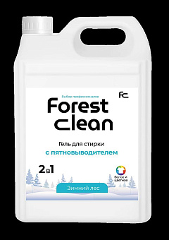 FOREST CLEAN 2в1 Гель для стирки белья с ПЯТНОВЫВОДИТЕЛЕМ "Зимний лес" 5л Гель для стирки белья