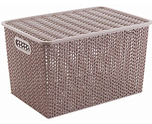 VIOLET Вязь 14л с крышкой розовый нюд 533111 Корзина для хранения VIOLET Вязь 14л с крышкой розовый нюд 533111