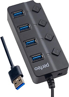 PERFEO (PF C3222) USB-HUB 4 Port, 3.0 (PF-H032 Black) чёрный USB разветвитель