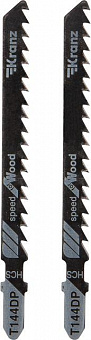 KRANZ (KR-92-0317) Пилка для электролобзика по дереву T144DP 100 мм 6 зубьев на дюйм 8-60 мм (2 шт./уп.)