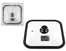 MALLONY Крышка стеклянная с силиконовым ободком QUADRATO, 26*26 см диа Крышка