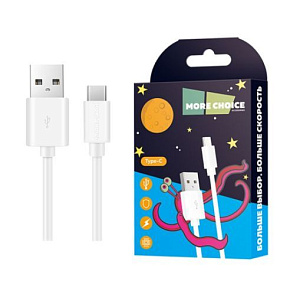 MORE CHOICE (4627151190792) K13a USB (m)-Type-C (m) 1.0м - белый Кабель