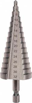 KRANZ (KR-12-6603) Сверло по металлу ступенчатое 4,0-32,0мм, 102мм, 62 HRC Сверло