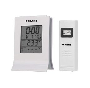 REXANT (70-0595) МЕТЕОСТАНЦИЯ С БЕСПРОВОДНЫМ ВЫНОСНЫМ ДАТЧИКОМ Метеостанции REXANT (70-0595) МЕТЕОСТАНЦИЯ С БЕСПРОВОДНЫМ ВЫНОСНЫМ ДАТЧИКОМ