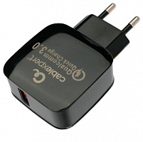 Cablexpert (21073) MP3A-PC-41 QC3.0, 1 порт USB, черный Универсальный адаптер питания