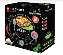 ТРАДИЦИЯ ТГ0283 а/пр литой 28см 4,0л стекл/кр Гранит Казан