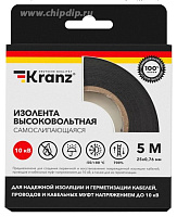 KRANZ (KR-09-2510) 0.76Х25 ММ, 5 М, ЧЕРНАЯ Изоляционная лента