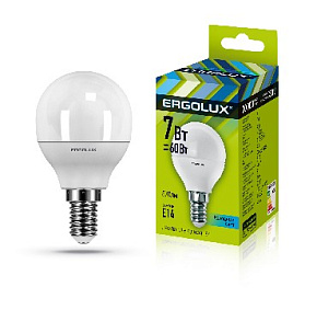 ERGOLUX (12144) LED-G45-7W-E14-4K Лампочка светодиодная