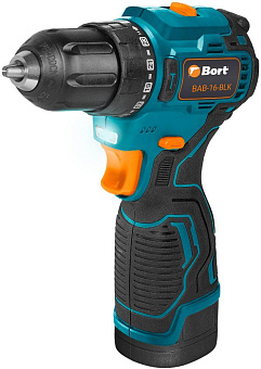BORT BAB-16-BLK (2x2Ah+ЗУ) Дрель-шуруповерт аккумуляторная