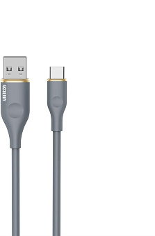 AKSBERRY (6900307850015) X162 Liquid silicone USB-A -Type-C, серый Кабель