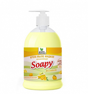 CLEAN&GREEN CG8110 Крем-мыло жидкое "Soapy" бисквит увлажняющее с дозатором 500 мл. Жидкое мыло