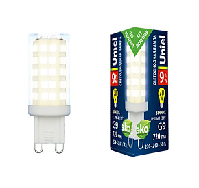 UNIEL (UL-00006488) LED-JCD-9W/3000K/G9/CL GLZ09TR ЛАМПЫ СВЕТОДИОДНЫЕ (G4, G9, G13/T8, G5/T5)