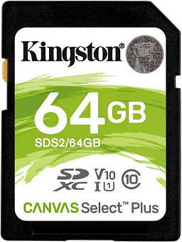 KINGSTON SDS2/64GB SDXC UHS-I Canvas Select Plus 64 ГБ Class 10 без адаптера