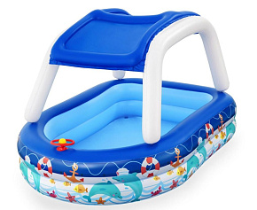 BESTWAY Бассейн надувной с навесом от солнца 54370 SEA CAPTAIN FAMILY POOL (8943) Бассейны